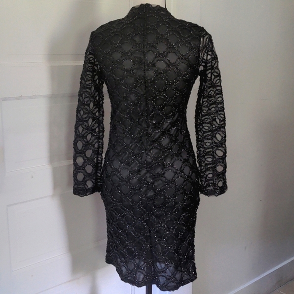 Vintage Shiny Opaque Party Dress, 90s prom vibes - Picture 6 of 8